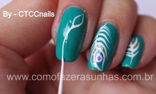 Unhas Decoradas com Penas – Passo a Passo - 13