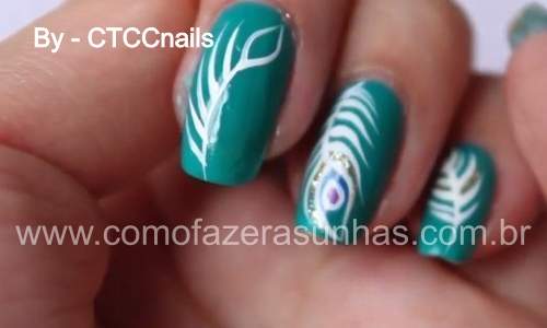 Unhas Decoradas com Penas – Passo a Passo - 16