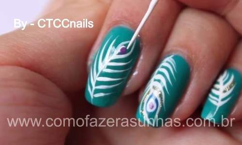 Unhas Decoradas com Penas – Passo a Passo - 21