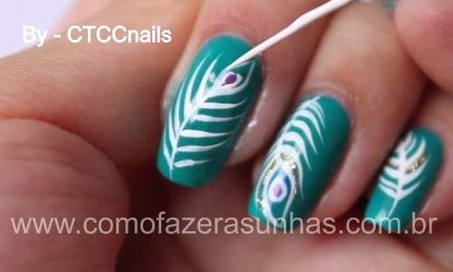 Unhas Decoradas com Penas – Passo a Passo - 22