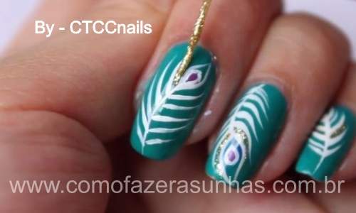 Unhas Decoradas com Penas - 24