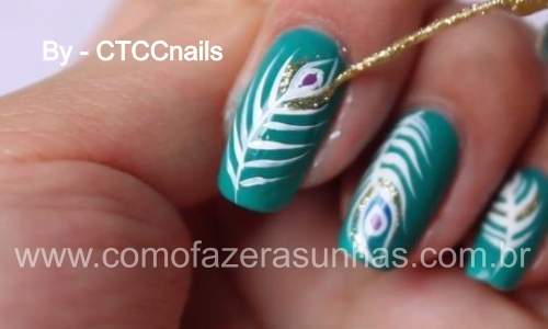 Unhas Decoradas com Penas – Passo a Passo - 25