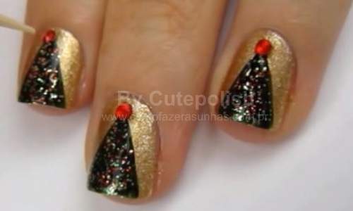 Unhas com Árvore de Natal – Passo a Passo - 09
