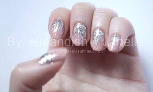 Unhas com Glitter - Passo a Passo - 12