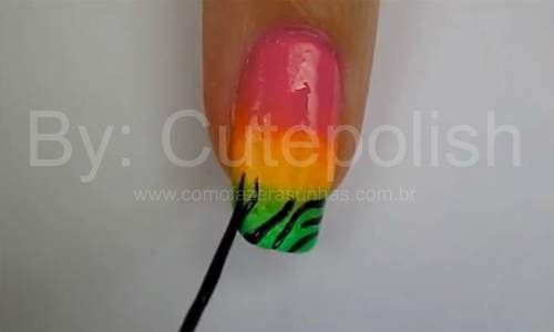 Unhas decoradas Coloridas Animal Print - Passo a Passo - 17
