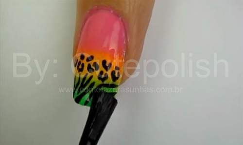 Unhas Coloridas Animal Print - Passo a Passo - 24