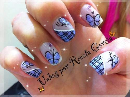 Unhas com Borboletas - 02