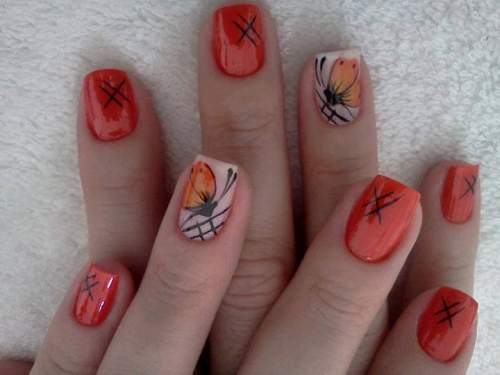 Unhas Decoradas com Borboletas - 09