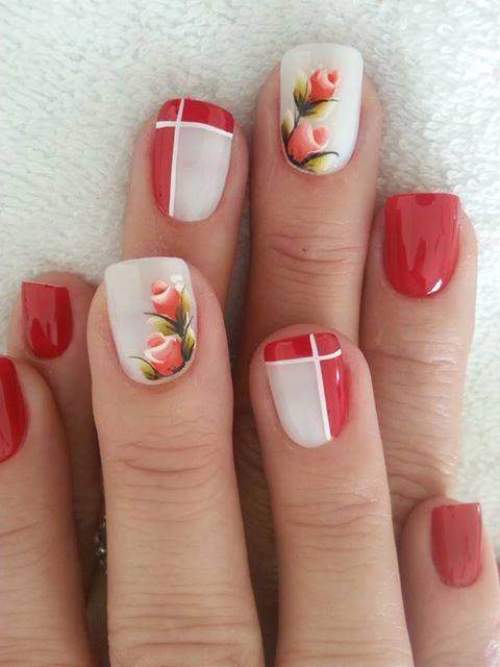 Unhas Decoradas com Rosas - 01