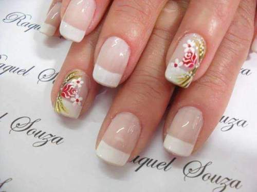unhas decoradas com rosas - 09