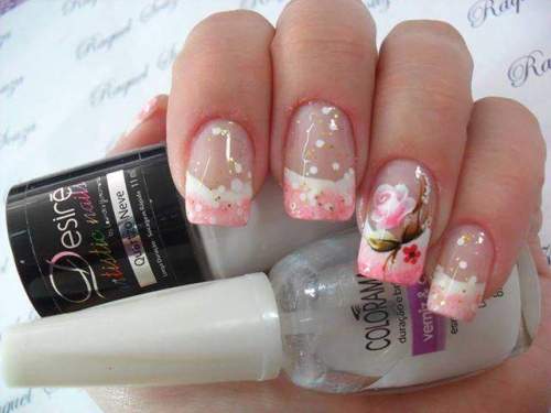 unhas decoradas com rosas - 10
