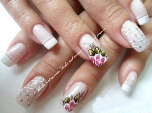 unhas decoradas com rosas - 11