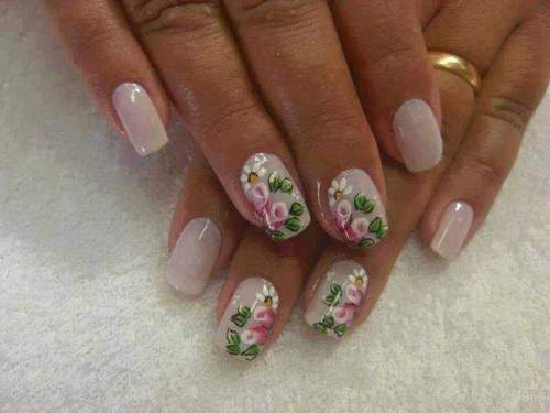 unhas decoradas com rosas - 12