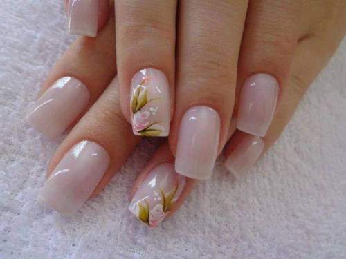 unhas decoradas com rosas - 18
