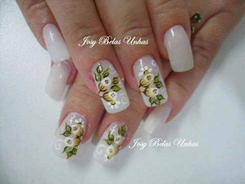unhas decoradas com rosas - 21