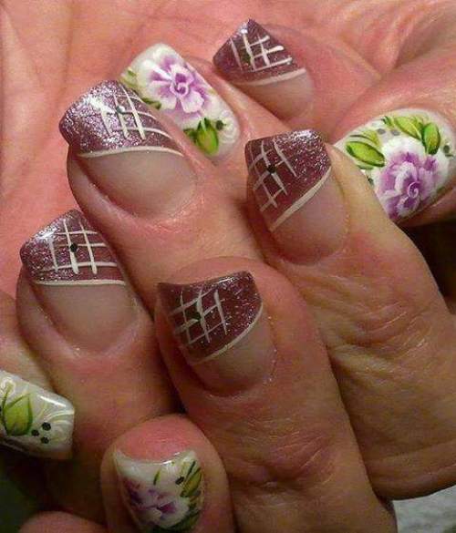 unhas decoradas com rosas - 24