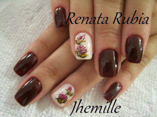 unhas decoradas com rosas - 25