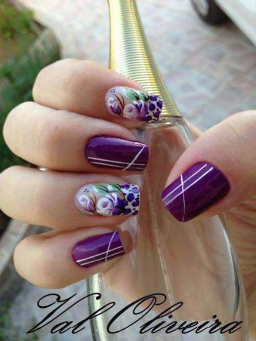 unhas decoradas com rosas - 29