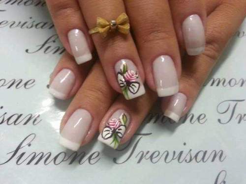 unhas decoradas com rosas - 32