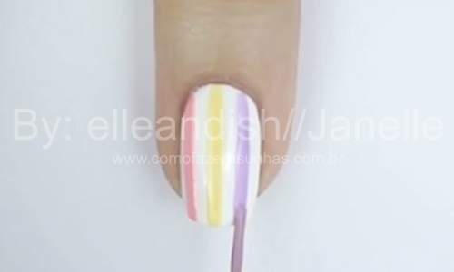 unhas decoradas com corações coloridos - passo a passo 12