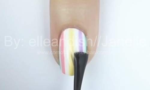 unhas decoradas com corações coloridos - passo a passo 14