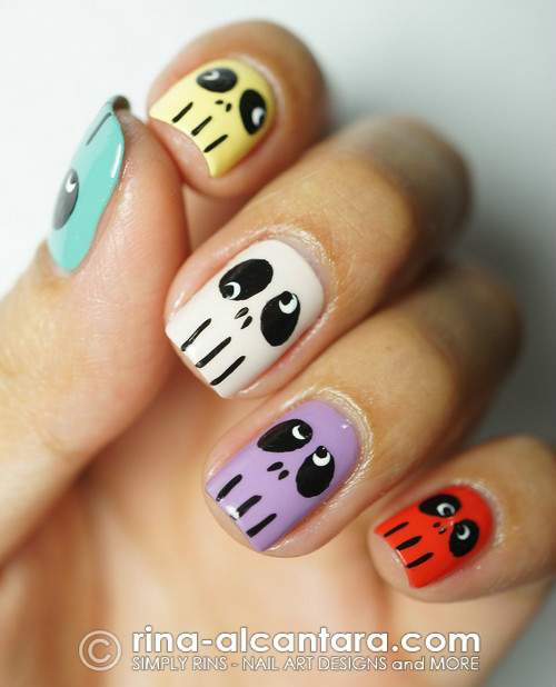 unhas decoradas com caveirinhas 06