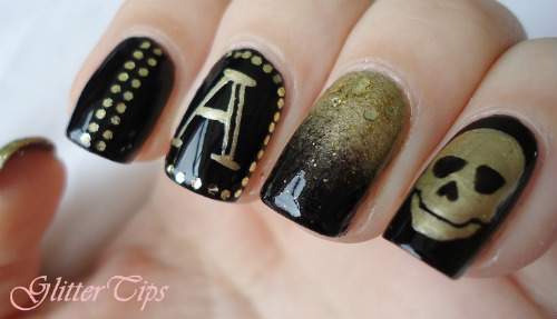 unhas decoradas com caveirinhas - 07