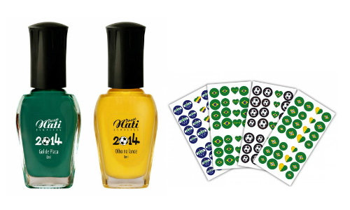 Esmalte para Copa do Mundo 2014 - Kit Arte Mania Futebol 2014 - Passe Nati