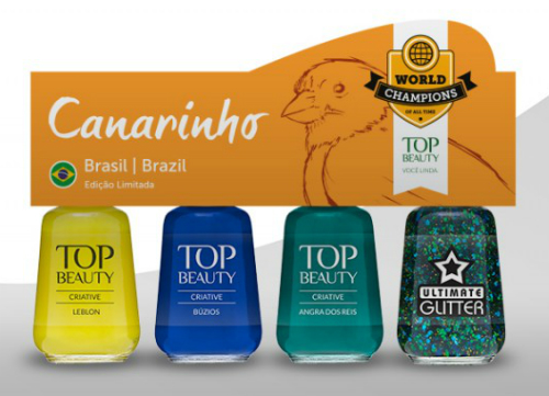 Esmalte para Copa do Mundo 2014 - Kit Brasil - Coleção World Champions of All Time - Top Beauty