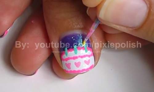 Unhas Decoradas de Aniversário - Passo a Passo 13
