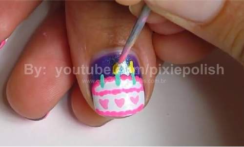 Unhas Decoradas de Aniversário - Passo a Passo 14