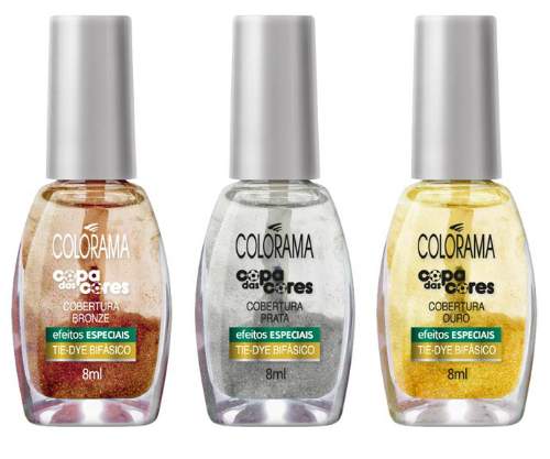 Colorama esmaltes: Coleção Copa das Cores  - cobertura tie-dye