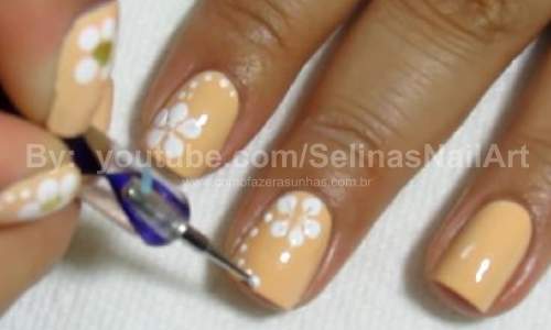 Unhas Decoradas com Flores Simples - Passo a Passo 010