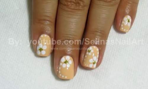 Unhas Decoradas Flores Simples - Passo a Passo 27